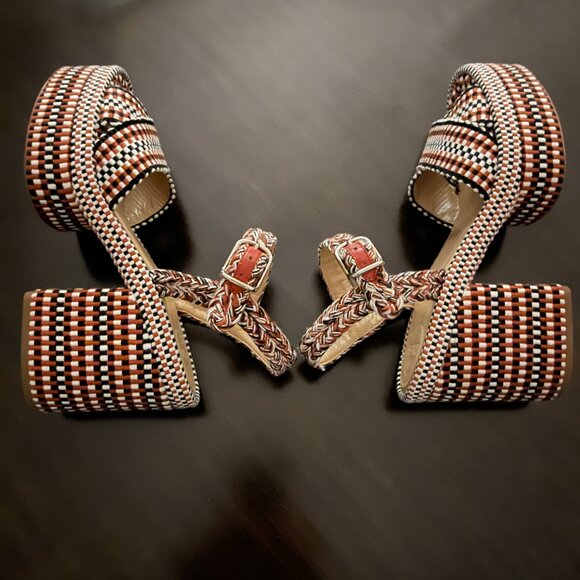Chloe Odina Braided Straps Cotton Platform Sandals - Picture 9 of 9